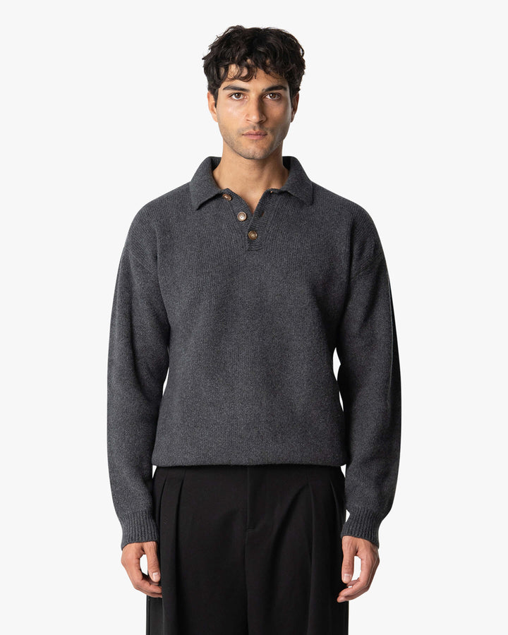 SWETER POLO DROALLES | CIEMNOSZARZY