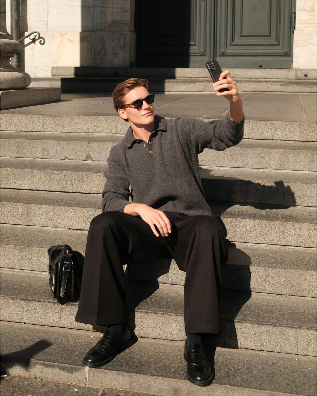 SWETER POLO DROALLES | CIEMNOSZARZY