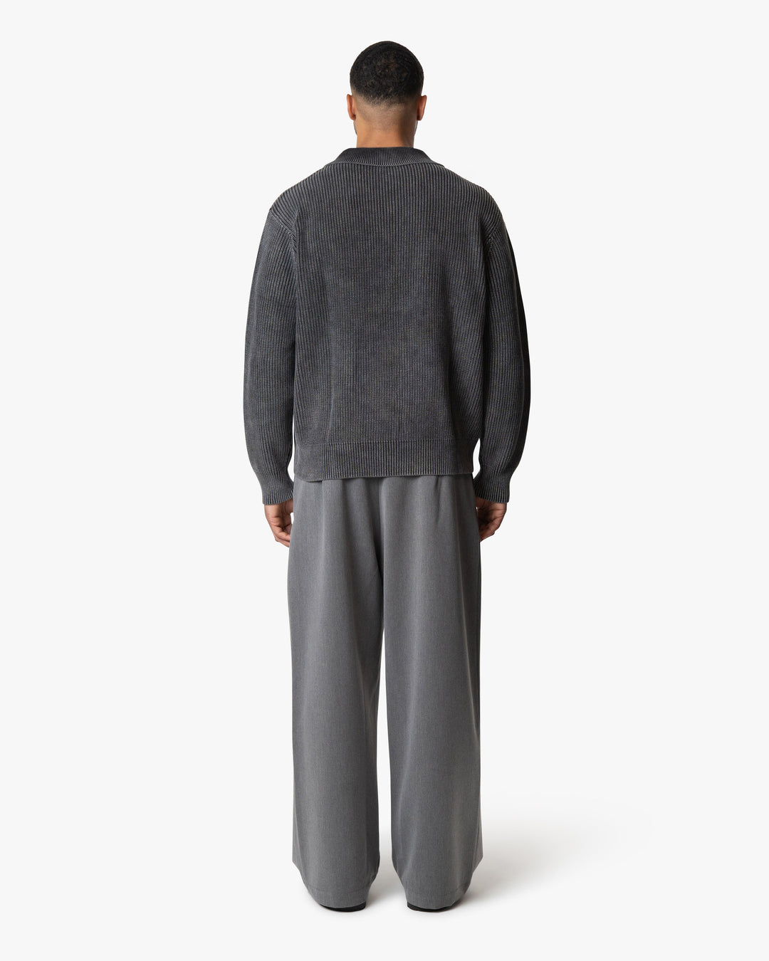 KWASOWA CZERN SWETER POLO Z ZAMKIEM DO POLOWY